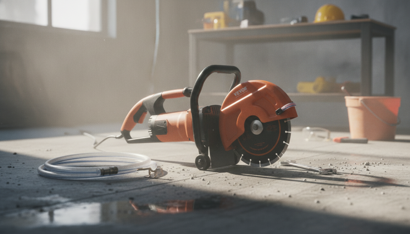 9-Inch 1800W Electric Concrete Saw: 3.5in Wet/Dry Cuts